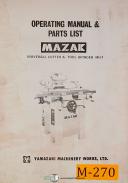 Mazak-Yamazaki-Mazak MH-1, Yamazaki Cutter & Tool Grinder, Operations & Parts Manual-MH-MH-1-01